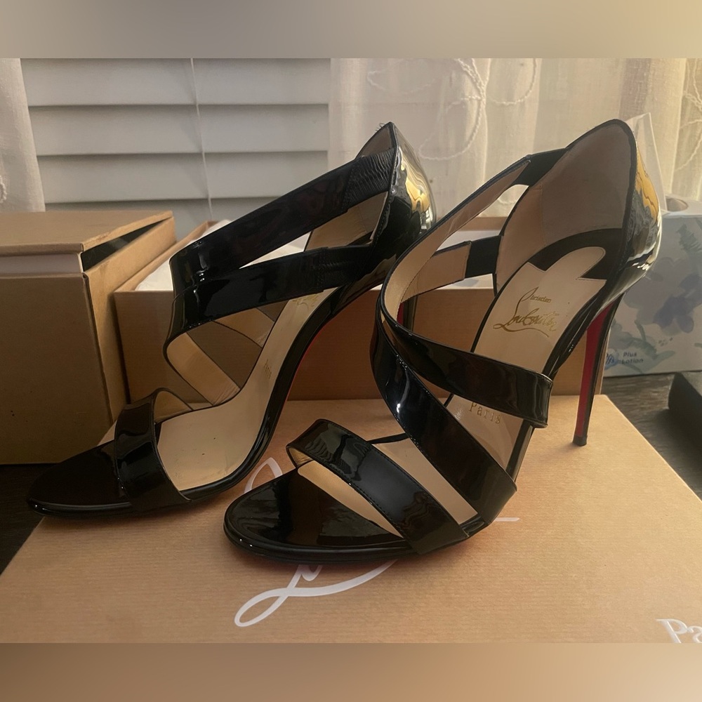 Christian Louboutin Black Patent Leather Stiletto Heels